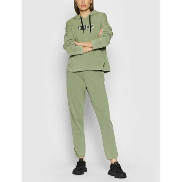 New DKNY Womens Cotton Jogger Pants, Color: Olive, Size: XL - Picture 2 of 7